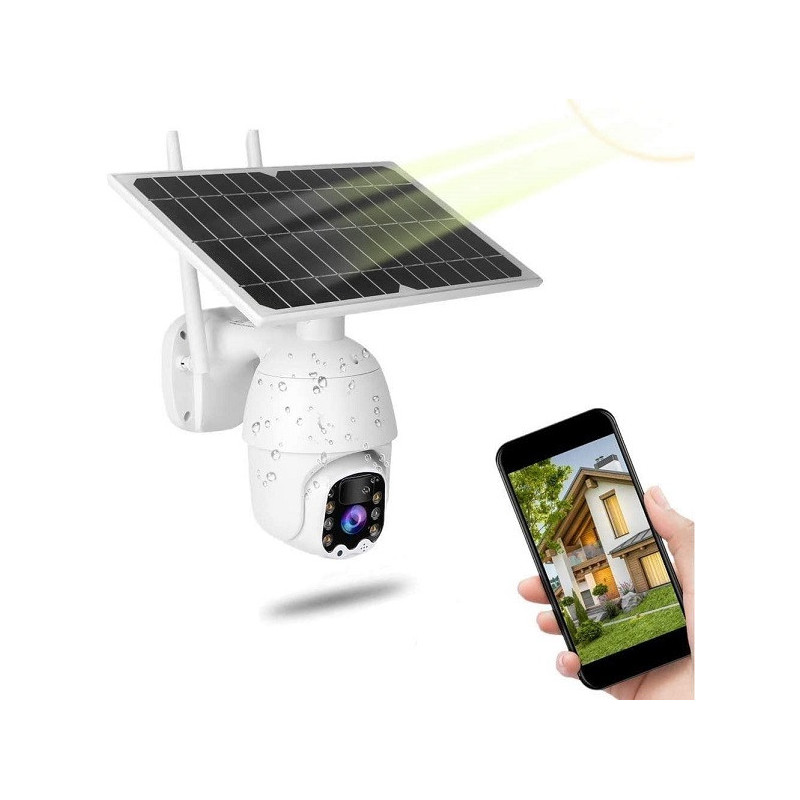 Telecamera IP CAM DOME 1080P con pannello solare uso scheda SIM 3G 4G Sensore PIR Motorizzata IP invia Notifiche Push Lente 4mm