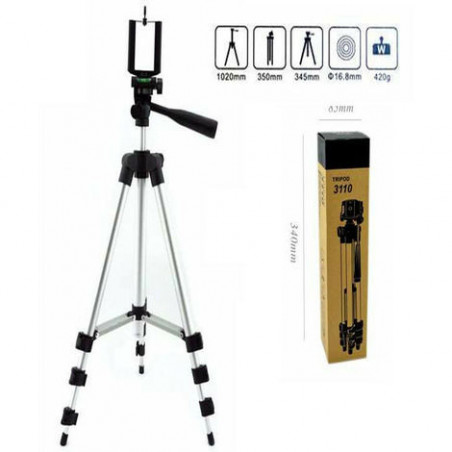 CAVALLETTO UNIVERSALE FOTOCAMERA TREPPIEDI TRIPODE SUPPORTO ALLUMINIO smartphone 3110