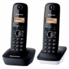 Coppia Telefono Cordless senza Fili Panasonic ID Chiamata Bianco e Nero 2 Pezzi