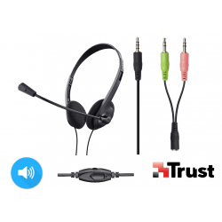 Cuffie per Video Chat leggere per laptop PC Smartphone con Comandi Volume TRUST 24659