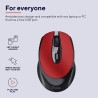 Mouse Wireless Ricaricabile Rosso Con Batteria Integrata 4 pulsanti USB-C 1600DPI 24019