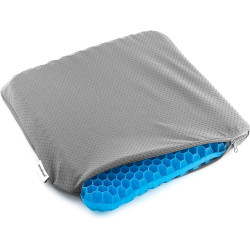 Cuscino in Gel di Silicone a Nido d'Ape 39x37x3cm x Sedia Auto Yoga Antiscivolo