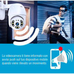 IP Cam Dome x Esterno WI-FI Motorizzata Telecamera Onvif FULL HD Registra Audio LE-112