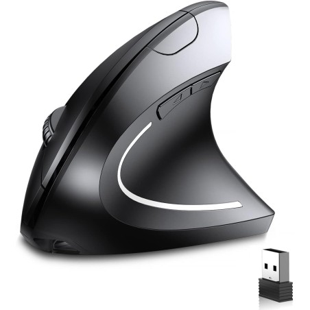 Mouse Verticale Ergonomico Wireless Ricaricabile Senza Fili 6 Pulsanti X PC MAC
