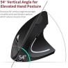 Mouse Verticale Ergonomico Wireless Ricaricabile Senza Fili 6 Pulsanti X PC MAC