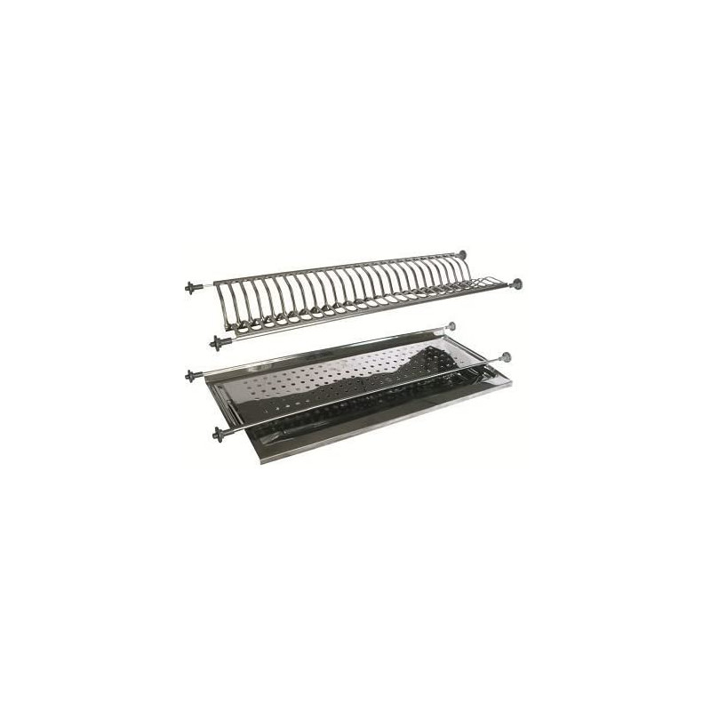 SCOLAPIATTI COLAPIATTI AD INCASSO DI 86 CM ACCIAIO INOX CON BASE VASCHETTA GOCCE …